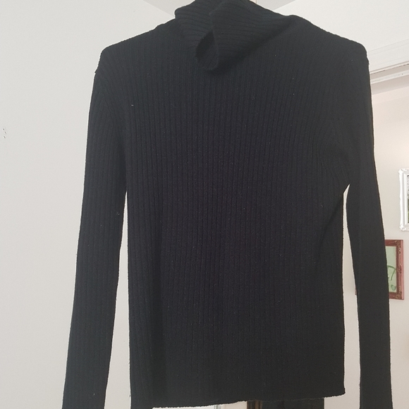 SUZY SHIER Knit Turtle Neck Ribbed Black XL - Picture 4 of 4